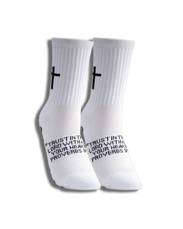 Christian Grip Socks (White)