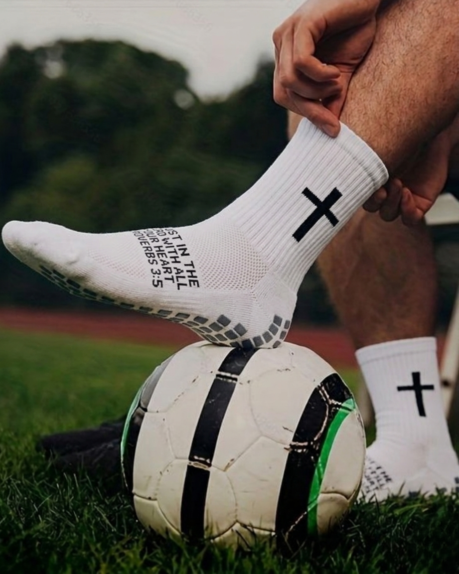 Christian Grip Socks (White)
